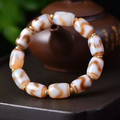 Ancient Tibetan Natural Dzi Agate Bracelet – A 1,000-Year-Old Frequency Tuner for Modern Chaos