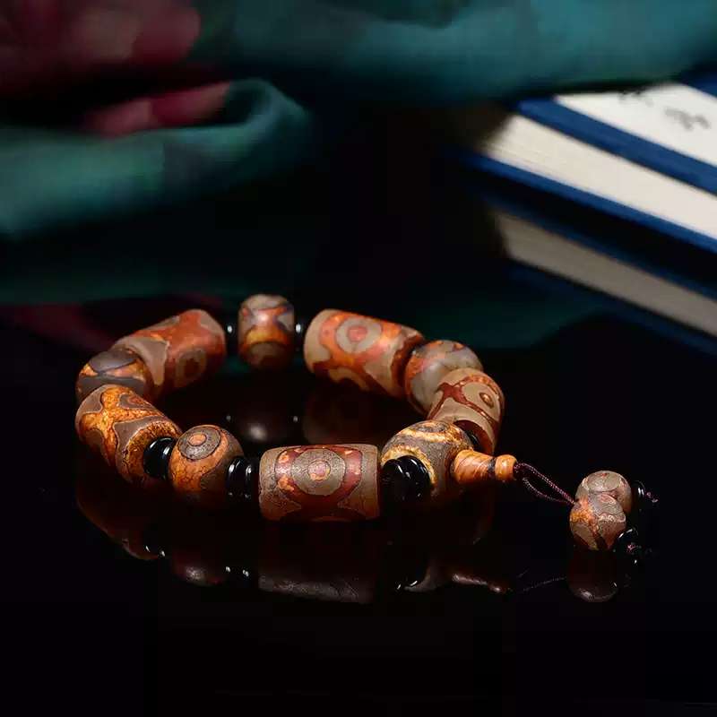 Tibetan Nine-Eye Dzi Bead Bracelet – Ancient Energy Hacks for Modern Souls