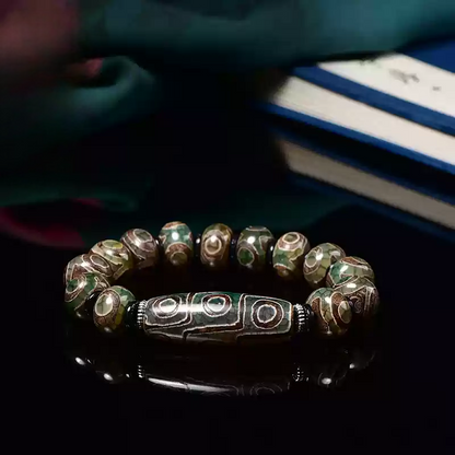 Tibetan Nine-Eye Dzi Bead Bracelet – Ancient Energy Hacks for Modern Souls