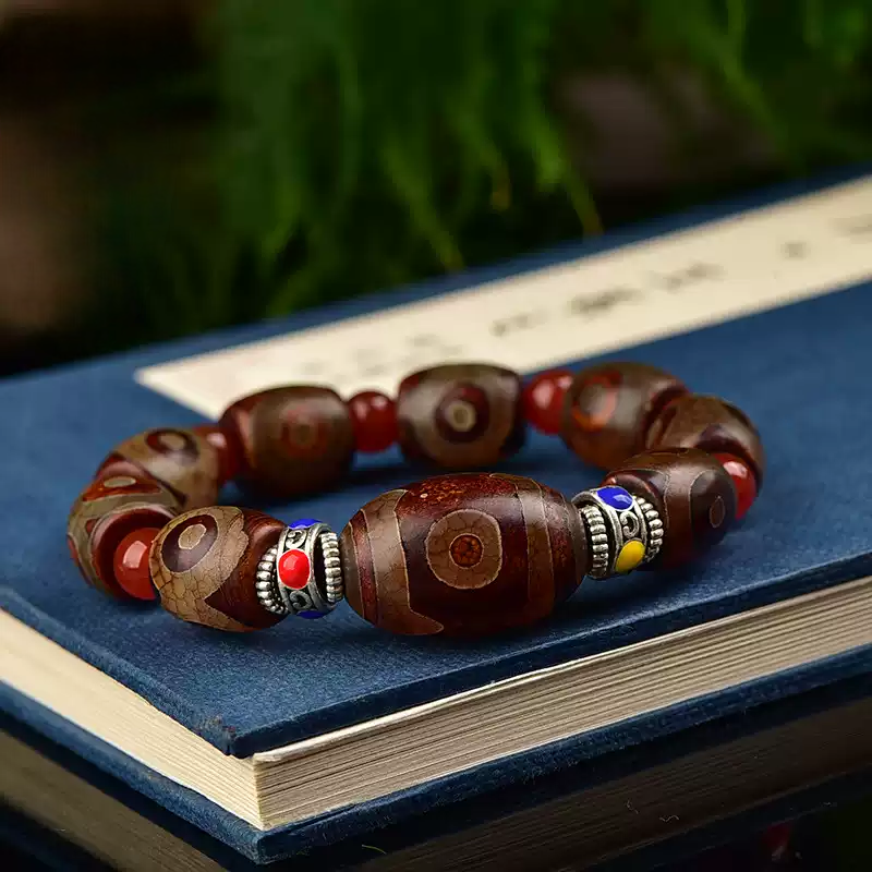 Tibetan Nine-Eye Dzi Bead Bracelet – Ancient Energy Hacks for Modern Souls